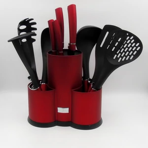 Tálaló és késkészlet állvánnyal 12r.metál