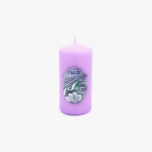 Díszgyertya henger 50x100mm Levendula kert