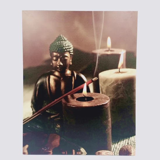 Világítós falikép ledes 40x50cm Buddha
