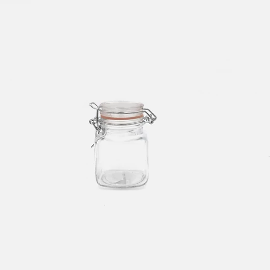 Csatos tároló üveg 90ml 4szög 5x7cm
