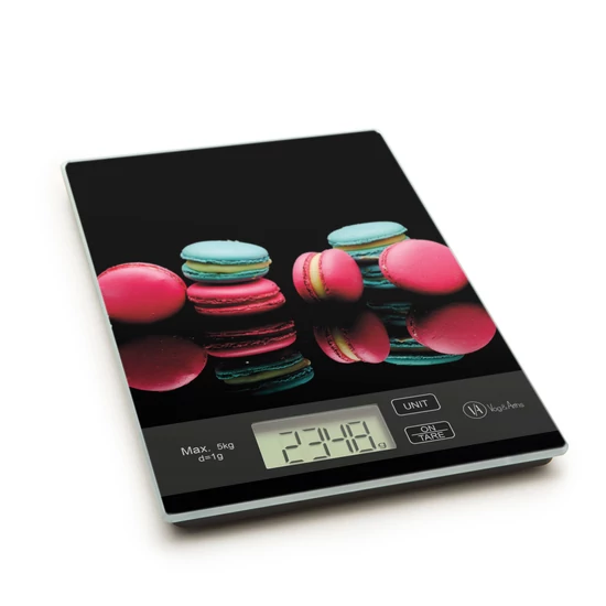 Konyhai mérleg üveg 5kg makaron mintával
