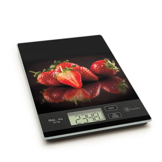 Konyhai mérleg üveg 5kg eper mintával