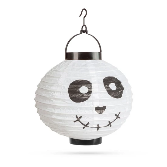 LED Lampion Halloween 20cm szellem