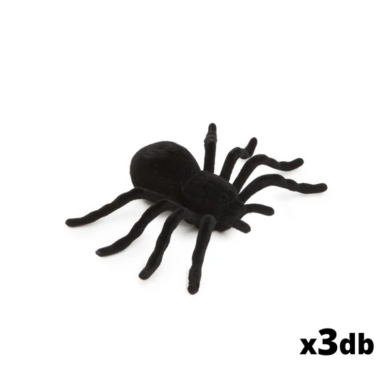 Halloweeni plüss pók dekoráció 3db