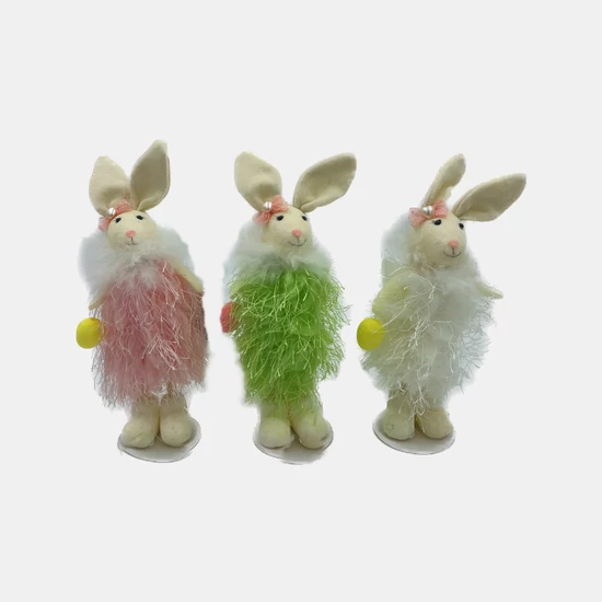 Nyuszilány plüss cérna ruhában 14cm