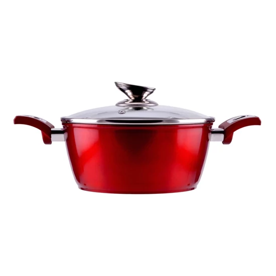 Lábas metálpiros 24cm 4,5L tapadásmentes bevonattal
