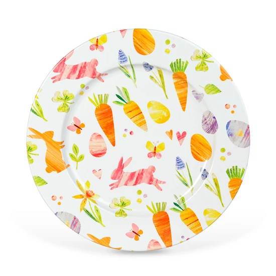 Húsvéti fémtálca kerek répás 33m