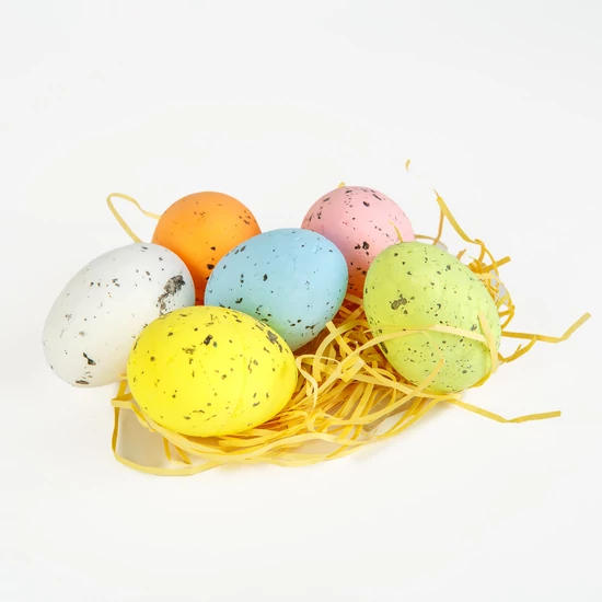 Húsvéti tojások papírfűvel 6db