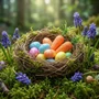 Kép 1/2 - Húsvéti dekoráció - szivacs - csillámos - tojás, répa - 36 db / csomag